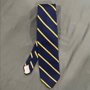 Dior Navy and Yellow Striped Tie